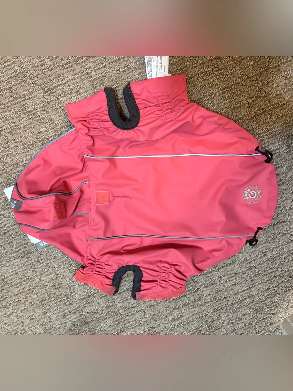 GF Pet Pink Reversible Elasto-Fit Raincoat, Size S, NWT
